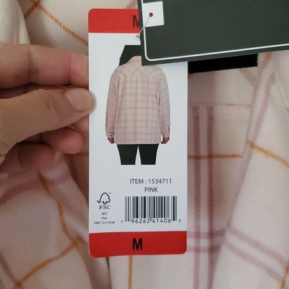 HFX Ladies Shirt Jacket in Pink Plaid Size M - Picture 7 of 16